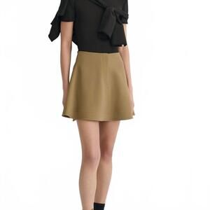 NEW NANUSHKA tailored a-line mini skirt in brown